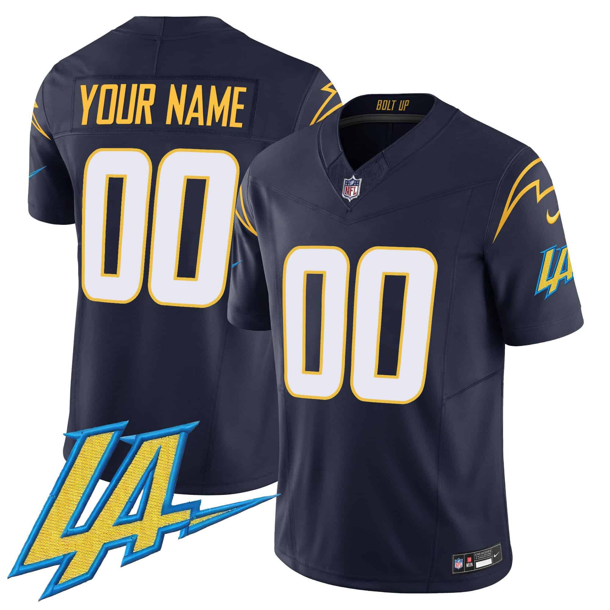 Men Los Angeles Chargers Drak Blue 2024 Nike Vapor Limited Custom NFL Jersey->customized nfl jersey->Custom Jersey